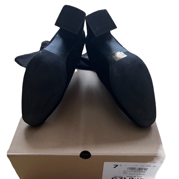 Black Suede Over the Knee Boots Size 7.5 - Picture 4 of 9